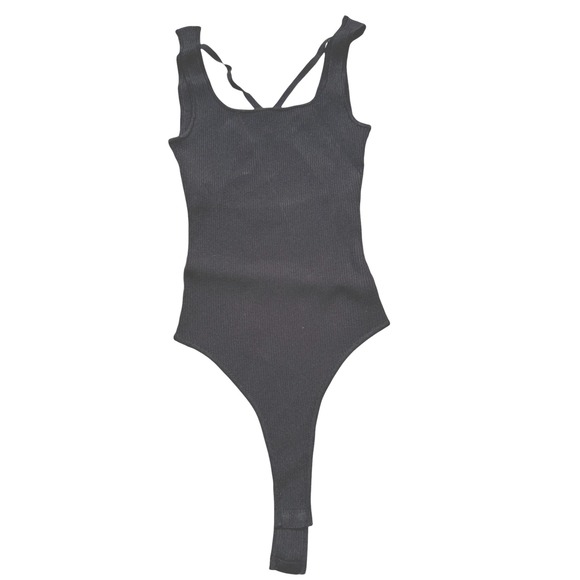 ASTR Ribbed Black Sleeveless Bodysuit Sz XSmall - Picture 1 of 7
